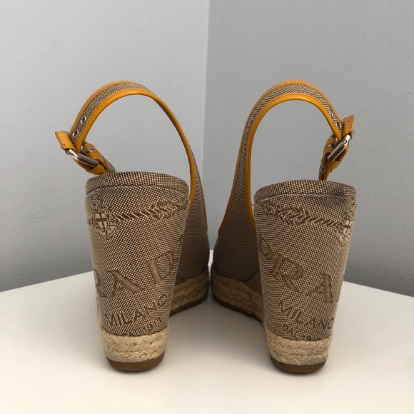 Prada Peep-Toe Wedge Sandal - Picture 4 of 6